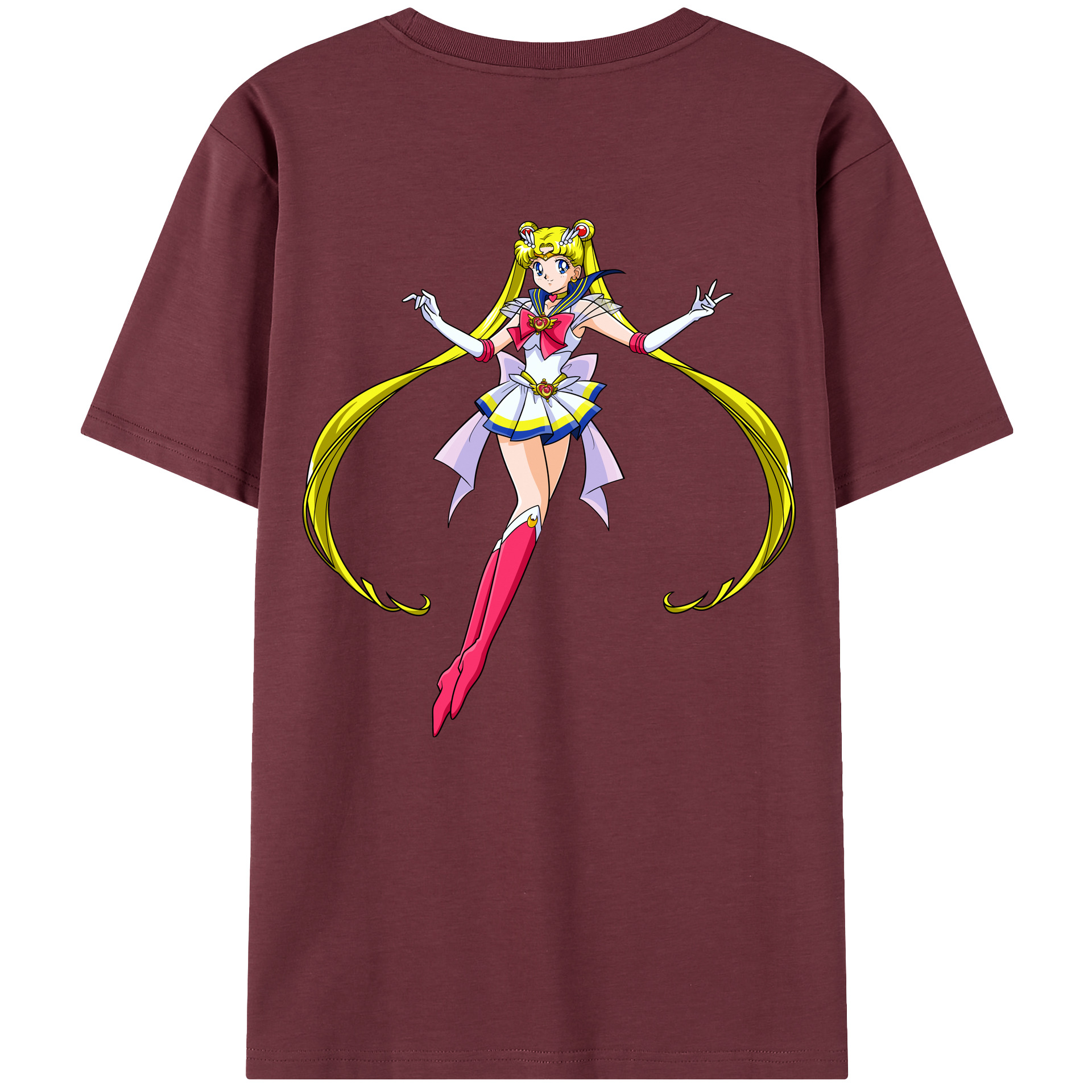 （画像用） 美少女戦士セーラームーン 月野 うさぎ つきの うさぎ Sailor Moon Tsukino Usagi 綿100％半袖Tシャツ（背面プリント）